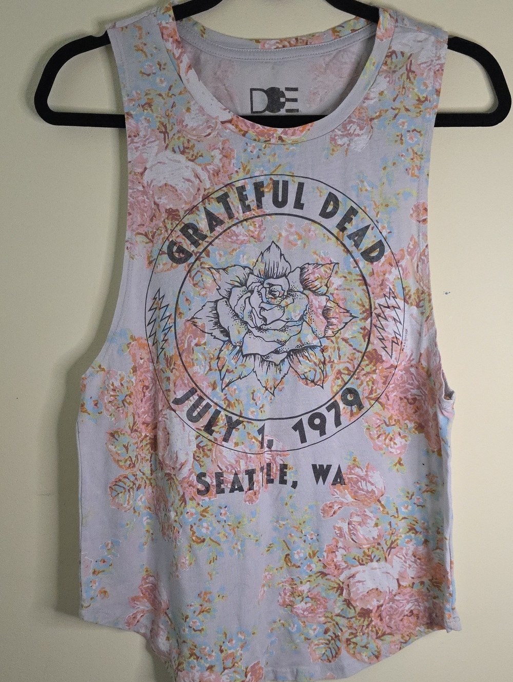 DOE Floral Graphic Grateful Dead 1979 Seattle, WA Tank Top.